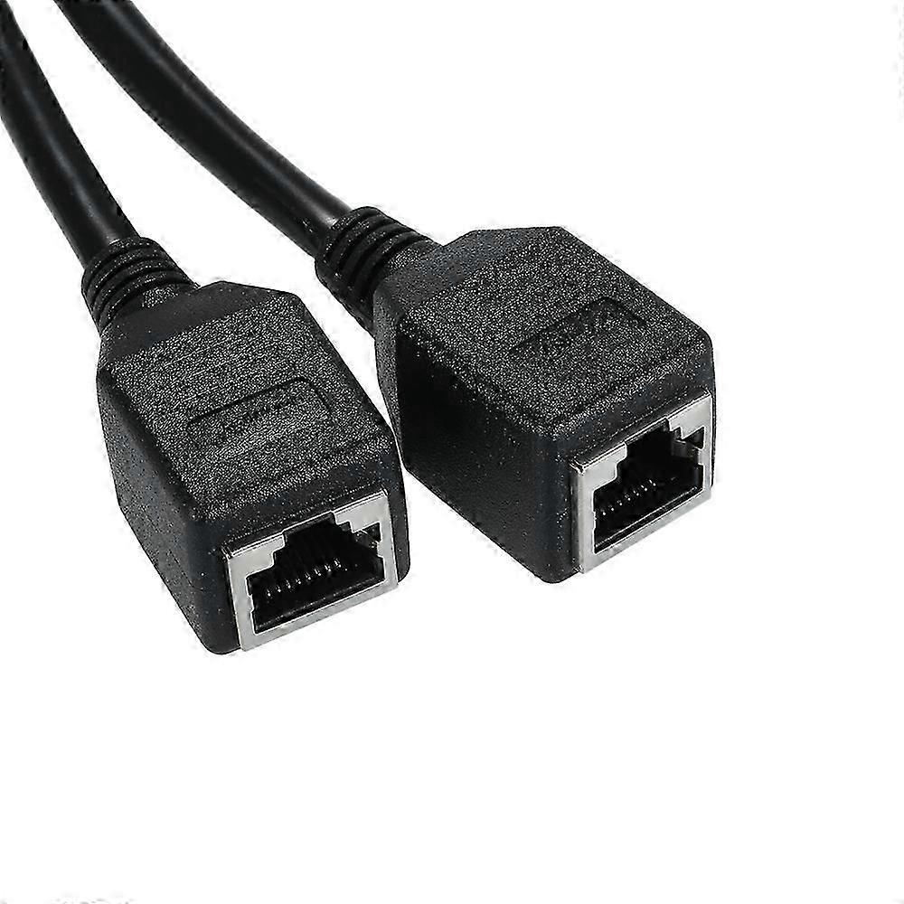 LAN Splitter Adapter for Ethernet, RJ45 Male to 2 Female Socket Port