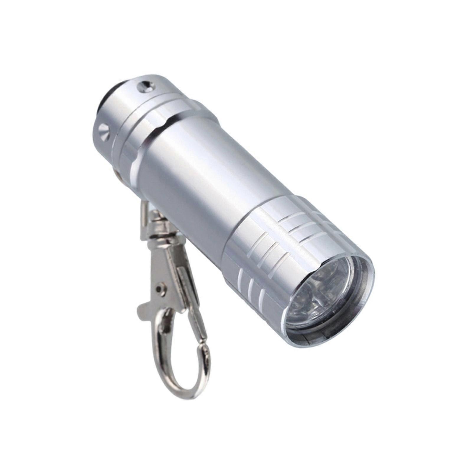 Portable Miniature Aluminum Flashlight With 3 LED Beam Keyring Design Water Resistant For Emergency Kit and Daily Carry  silver