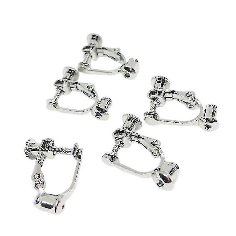 5pcs Non-pierced Adjustable Eardrop Ear Clip-silver