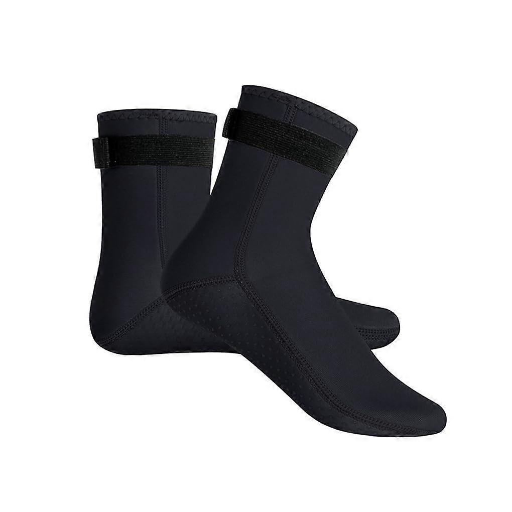 Neoprene Diving Sock 1 Pair Non Slip Bottom 3mm Black One Size Breathable Scratchproof Soft Elastic Watersport Socks