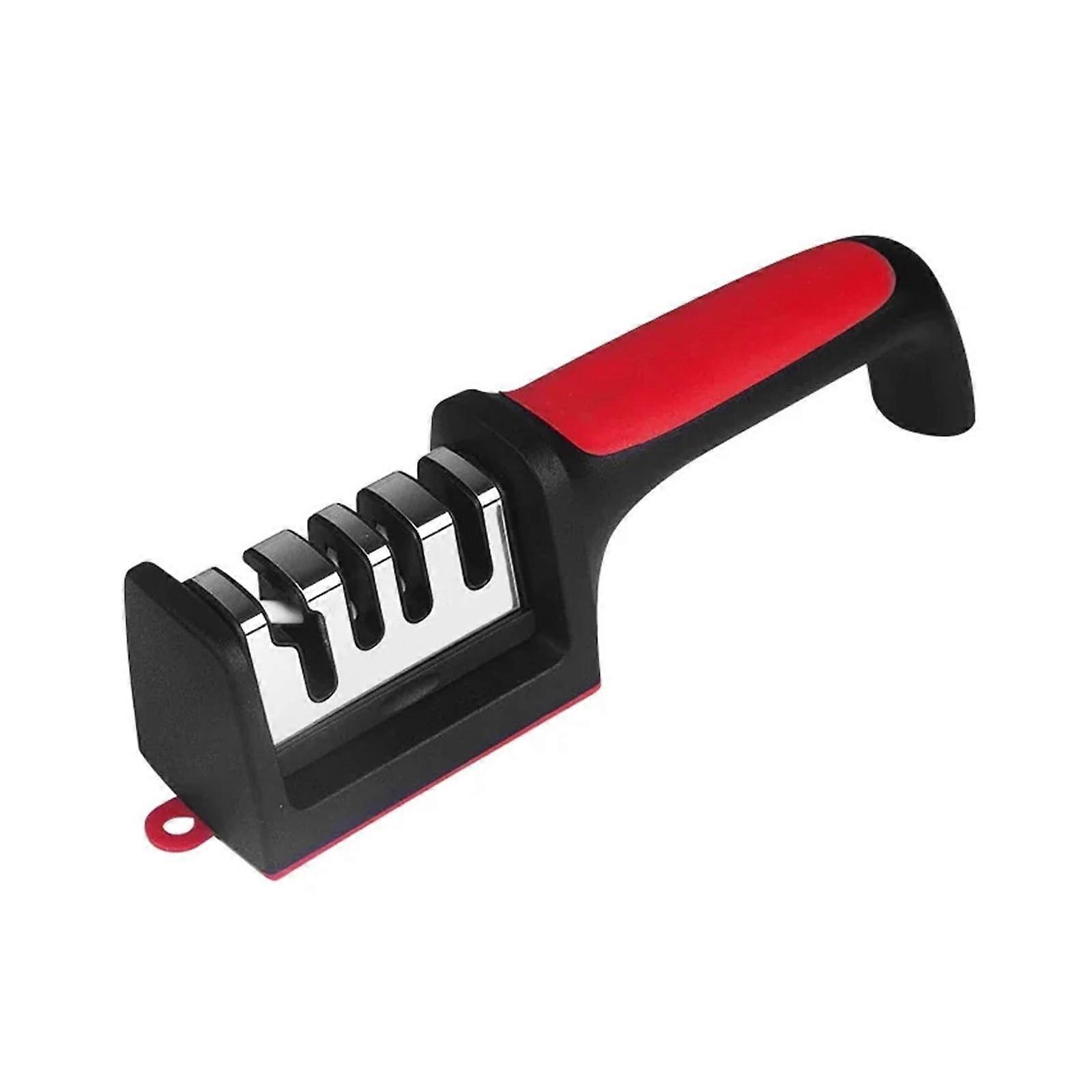 3/4Segment Kitchen Knife Sharpener, HandHeld, Black, MultiFunctional Sharpening Stone, D Sharpener L