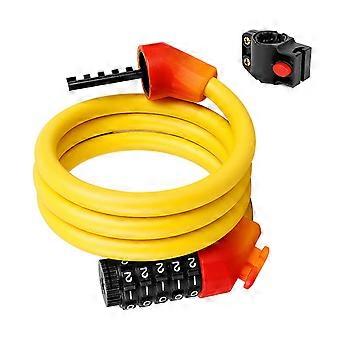 Reinforced Steel Cable Bike Lock Regulable Combination Anti Thefts Bike Lock for Cycling Family Multicolor