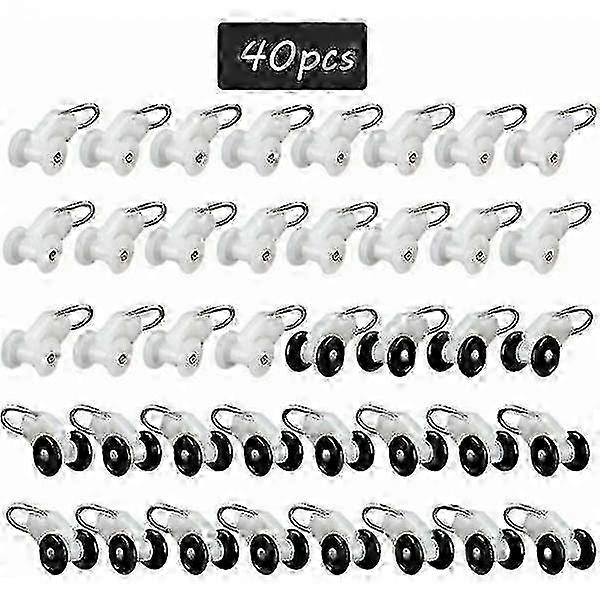 Rail gliders for pergola curtain 40pcs track hooks