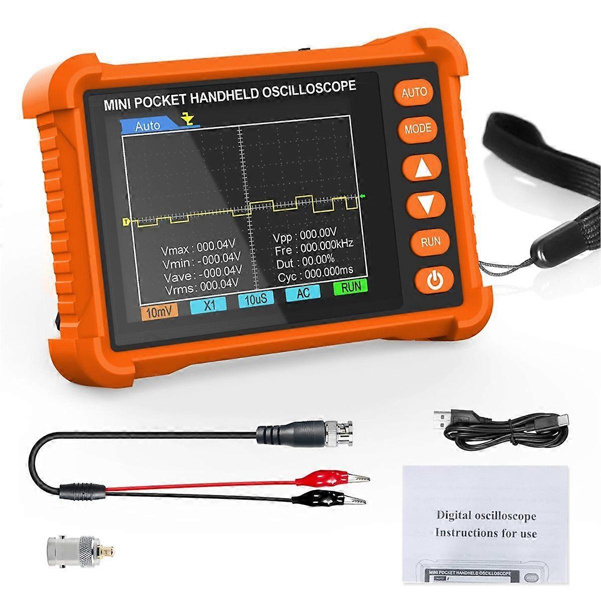 Handheld Digital Oscilloscope 250kHz 2.5MS/S AUTO Set 2.8'' LCD 40V Rechargeable 3H Battery for Re