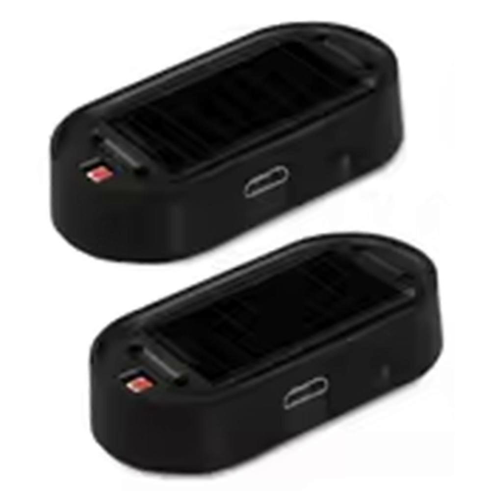 Solar-Powered Car Security Light, Simulated Dummy Alarm, Anti-Theft Warning LED Flashing Lamp, Caution Light 2pcs