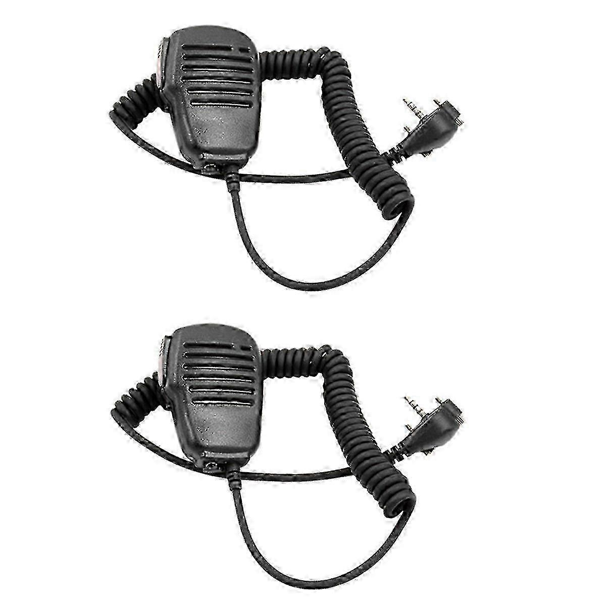2X Shoulder Speaker Microphone Hand Mic with PTT for Standard Portable Two-Way Radio Compatible with Certain Brands like VX-231 and EVX-531