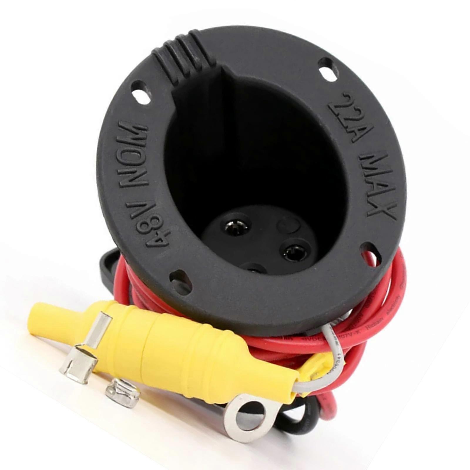 High Efficiency Golf Cart Charging Socket with Overload Protection 48V 3000W Durable ABS Construction for Models Multicolor