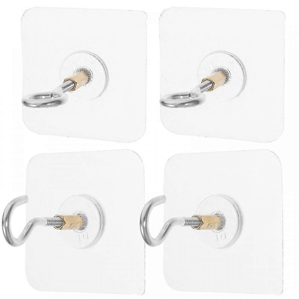 4pcs Adhesive Ceiling Hooks Heavy Duty Ceiling Hooks For Hanging Plants Sticky Ceiling Hanger Stick On Hooks For Lights Wind Chimes Lantern