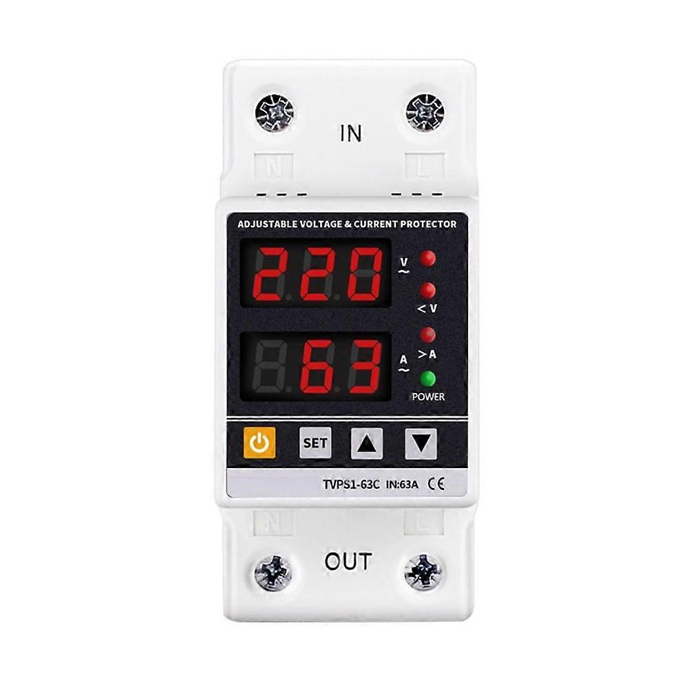 230V rail adjustable digital overvoltage relay protector overcurrent protection