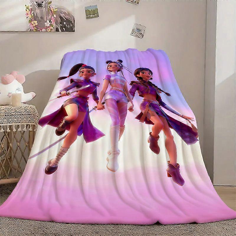 Fantasy Battle Postures of the Three Heroes of the East Themed Printed Soft Warm Blanket - Suitable for Sofa/Office/Bed/-LKJAAS224