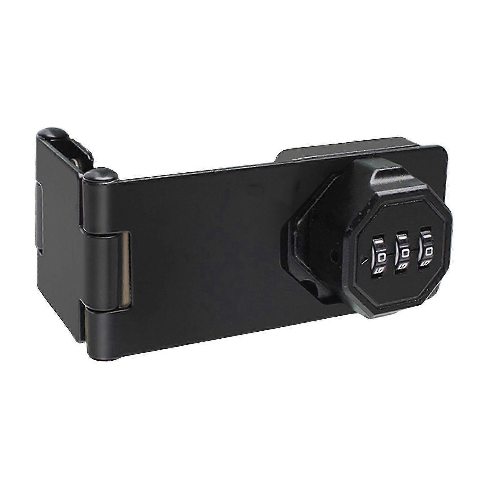 Security Slide Bolt With Build In Combination Lock 5inch Metal Hasp Multipurpose Door Lock For Cabinets Small Door Ghost White