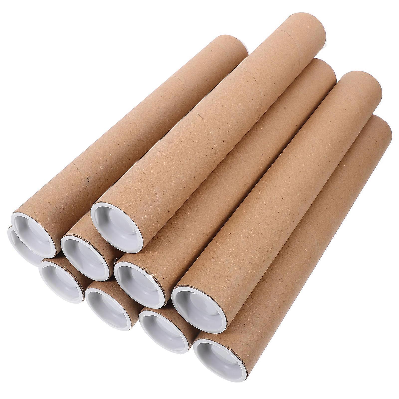 Mailing Tubes For Posters Files Storing Cylindrical Shape Khaki Color 10Pcs
