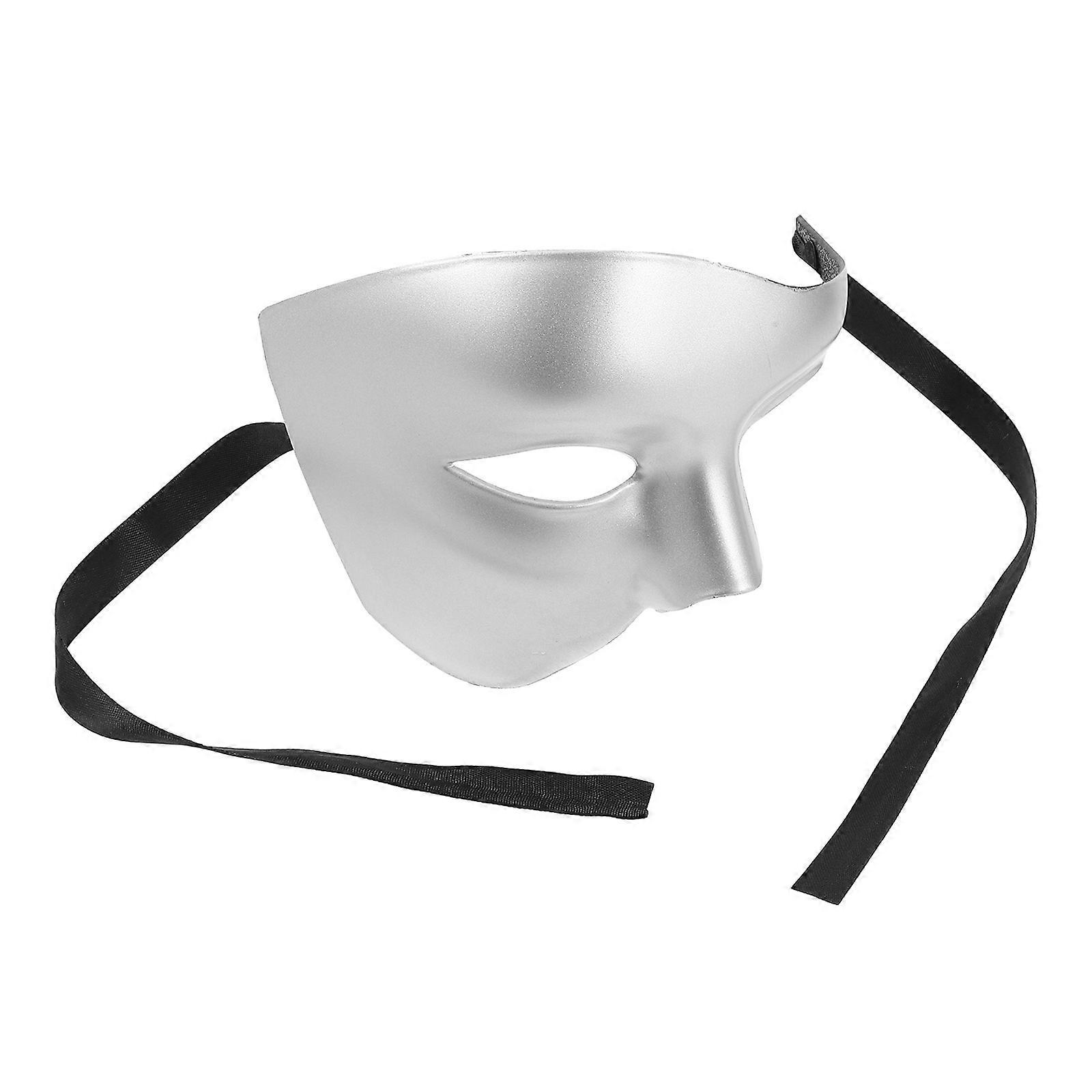 Masquerade Carnival Half Face Mask for Men for Decoration Silver Prop