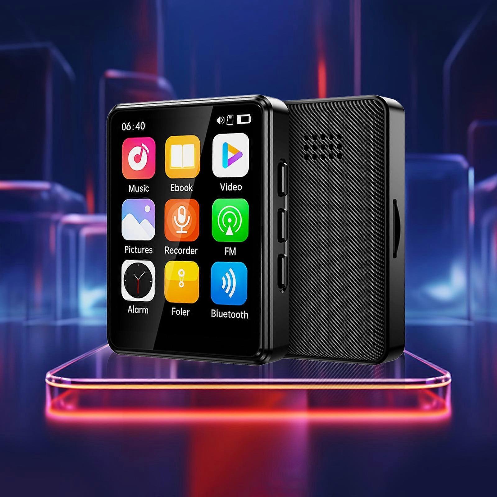 lulshou MP4 Music Player with Bluetooth Novel Reader with Speakers Play and Listen Outdoors Student Portable Listening Handheld Audio Touchscreen