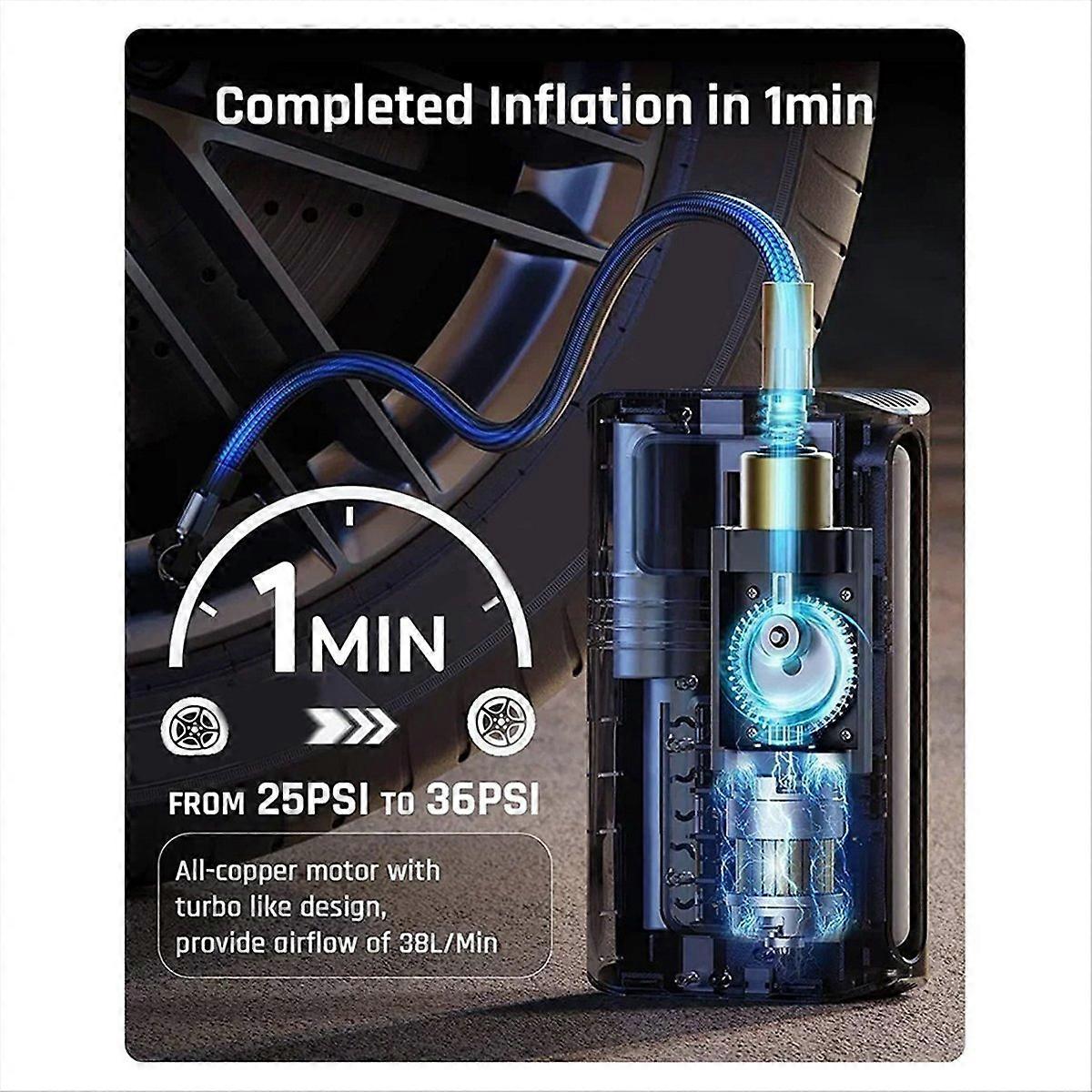 Billuftpump Digital däckpump Bärbar billuftkompressorpump