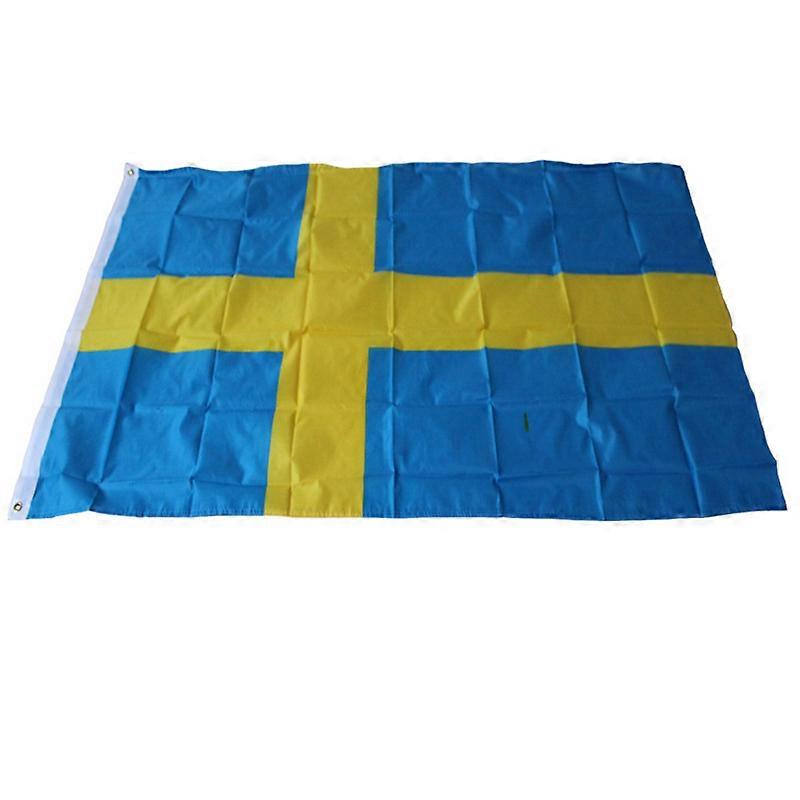90*150cm 3*5ft Swedish flag, size 4 polyester flag with perforation