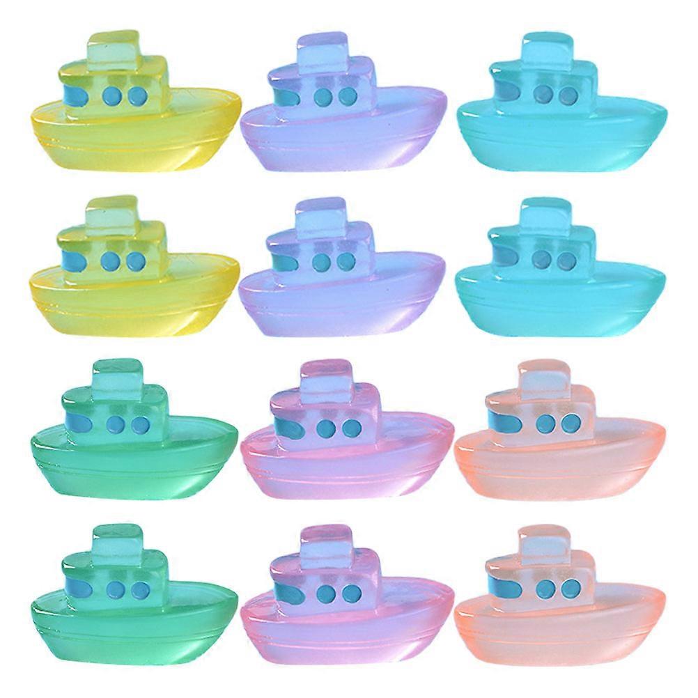 Assorted Color Mini Boat Model for Decoration Resin 180Pcs