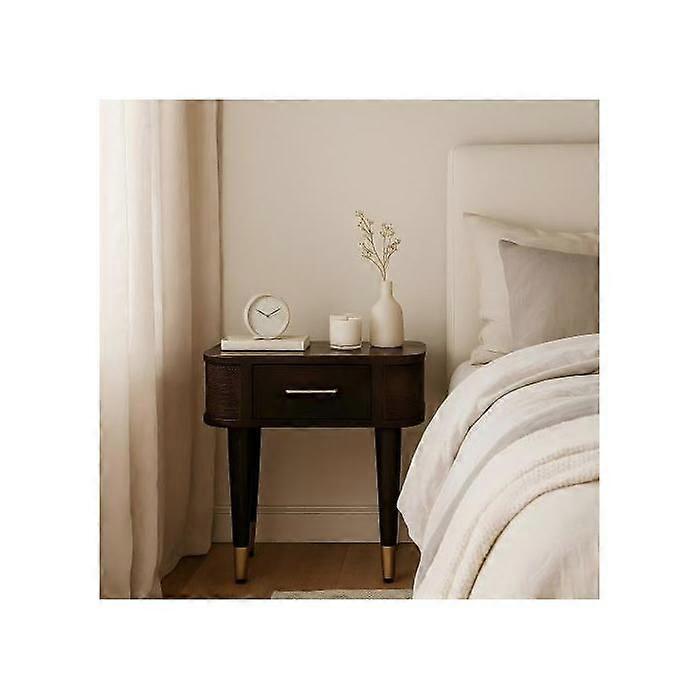 Solid Wood Belmont Bedside, 1 Drawer, Dark Brown