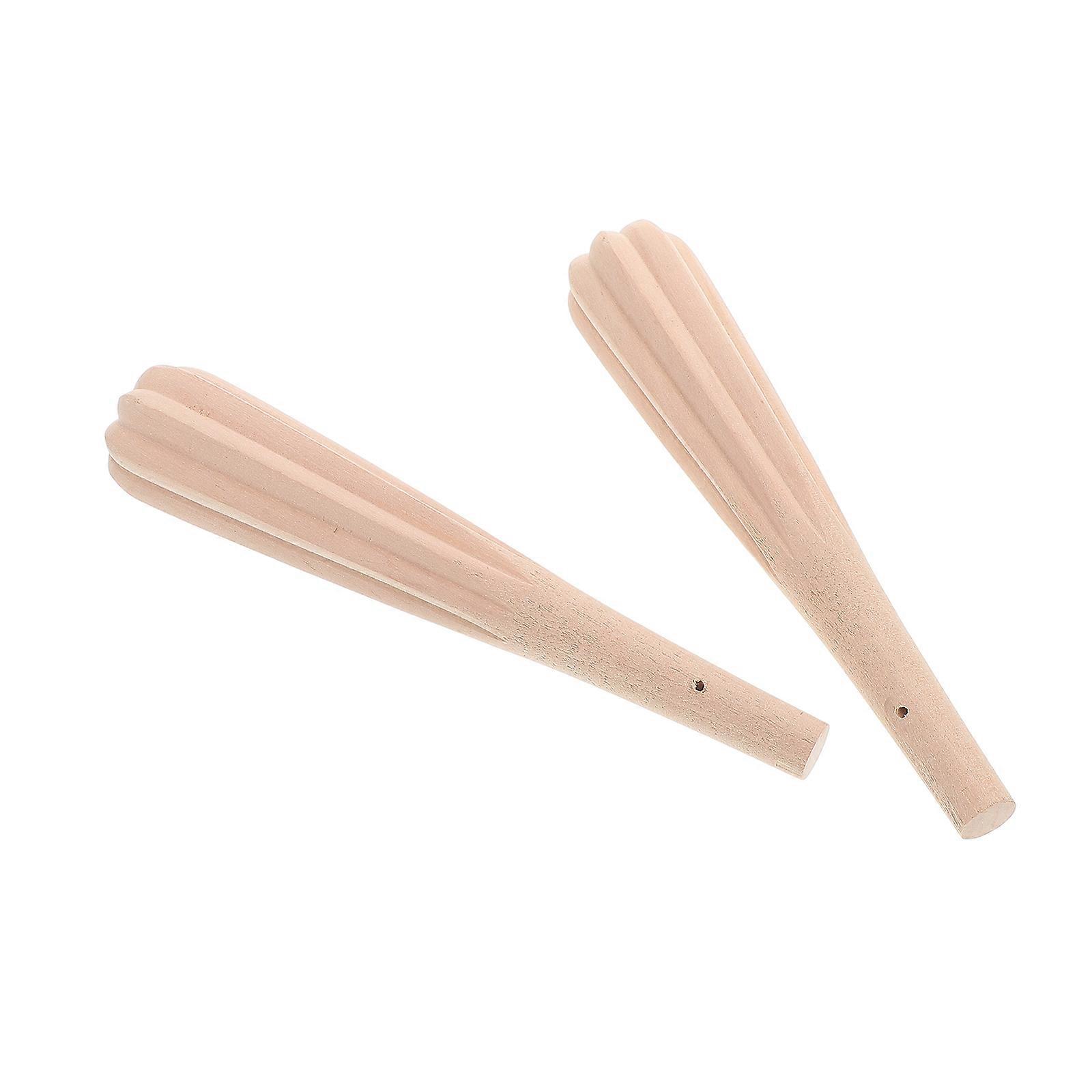 Beige Wooden Erhu Replacement Pegs for Precise Tuning 2Pcs Set
