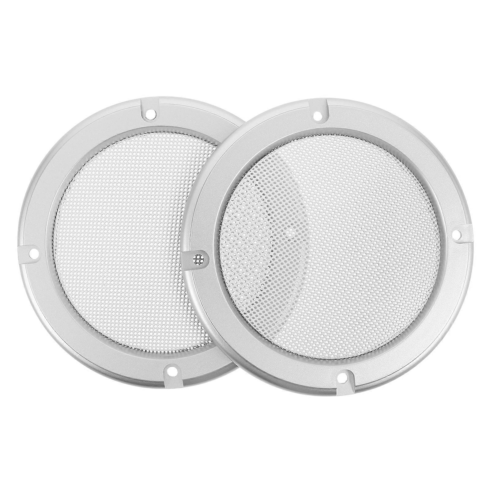 Silver Metal Speaker Grille Cover 2Pcs Mesh Protector for Audio