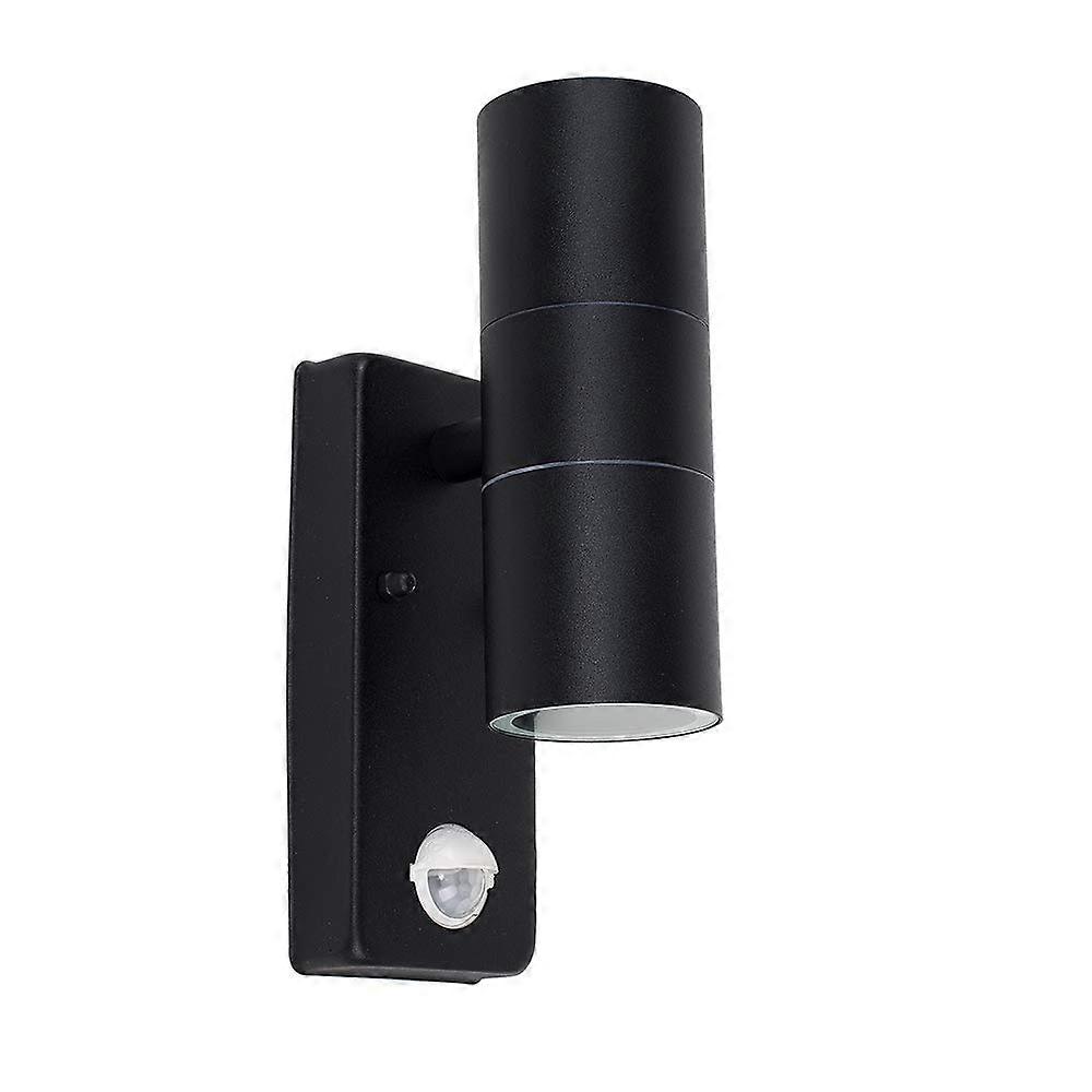Modern Black Up/Down Wall Light with PIR Motion Sensor for Outdoor Use, Waterproof LED Fixture, Home Décor Essential