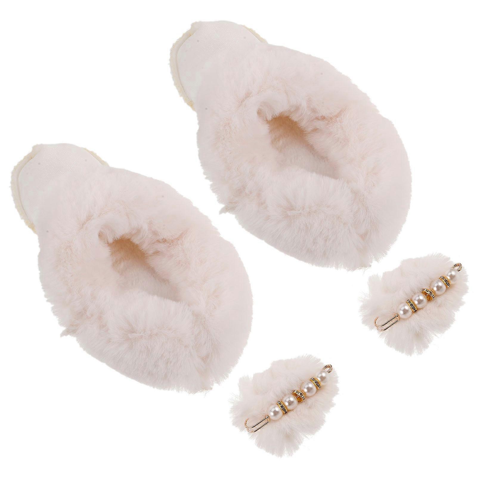 Cozy Winter Boot Liners for Shoes with Soft Plush Lining 1Pair White