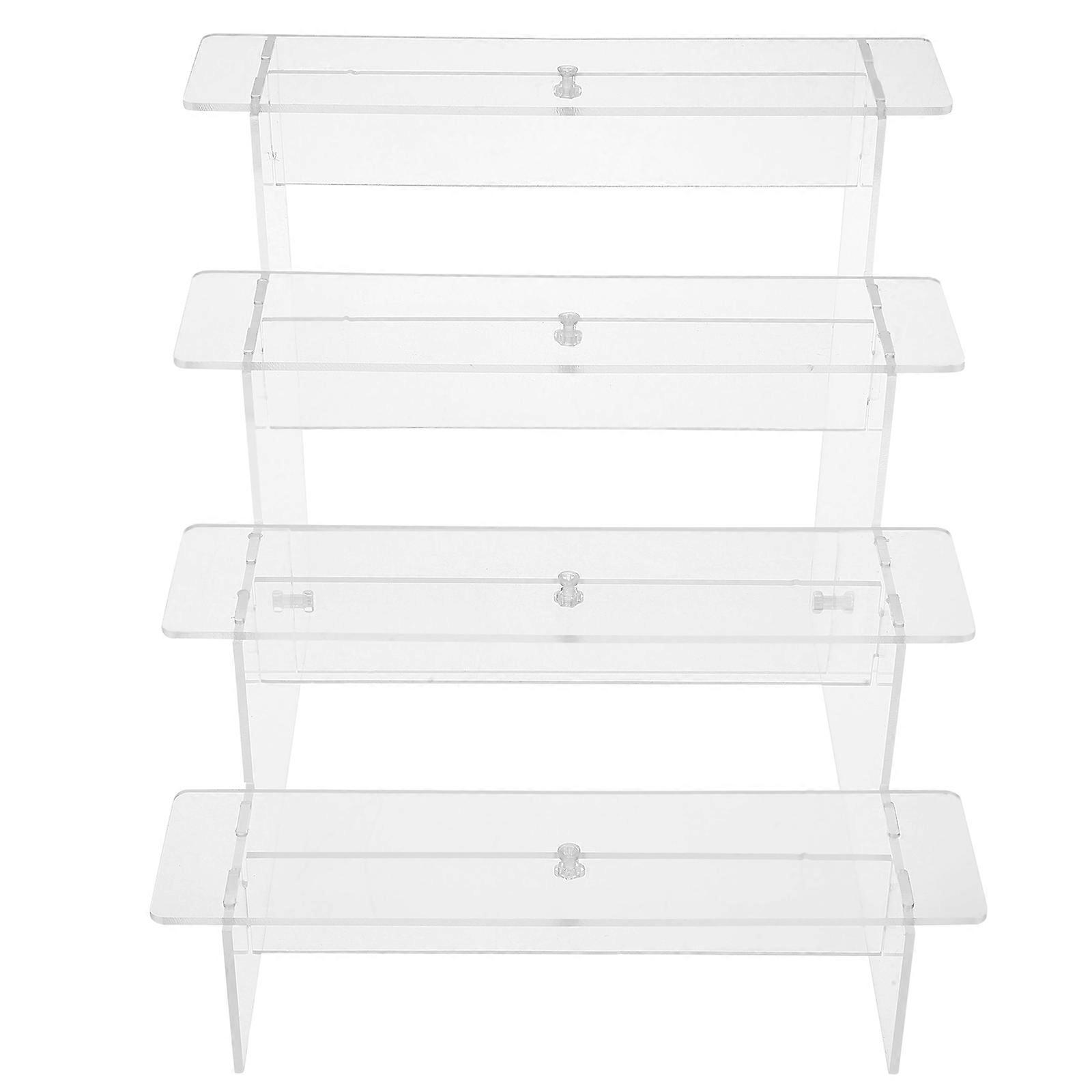 Transparent Acrylic Display Stand for Figures with 4 Tiers Perfect for Minimalist Room Decor and Safe Storage 4 Tier