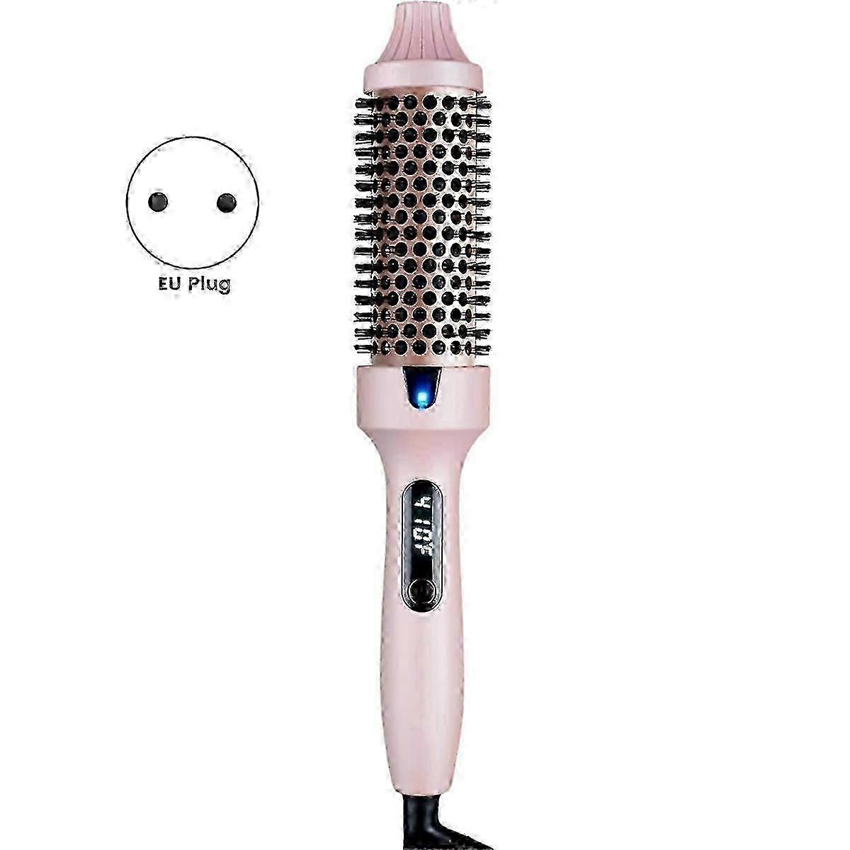 Curling Brush, Negative Ionic Heated Thermal Round Brush EU Plug