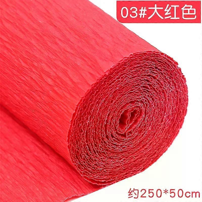 1Pcs 50x250cm Colored Crepe Paper Craft DIY Flowers Decoration Gift Wrapping Paper Craft Roll Origami Handmade Crinkled Paper