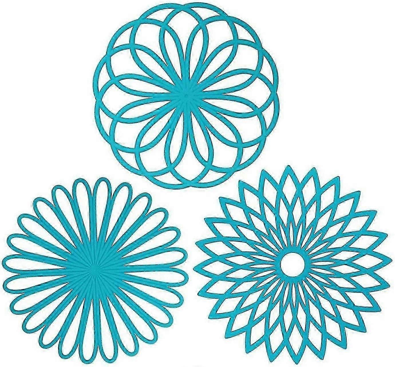 Silicone Trivet Mat, Set Of 3 Multi-use Intricately Carved Hot Pot Trivets For Hot Dishes, Kitchen Mats, Table Mats, Insulated Flexible Non-slip & Hea