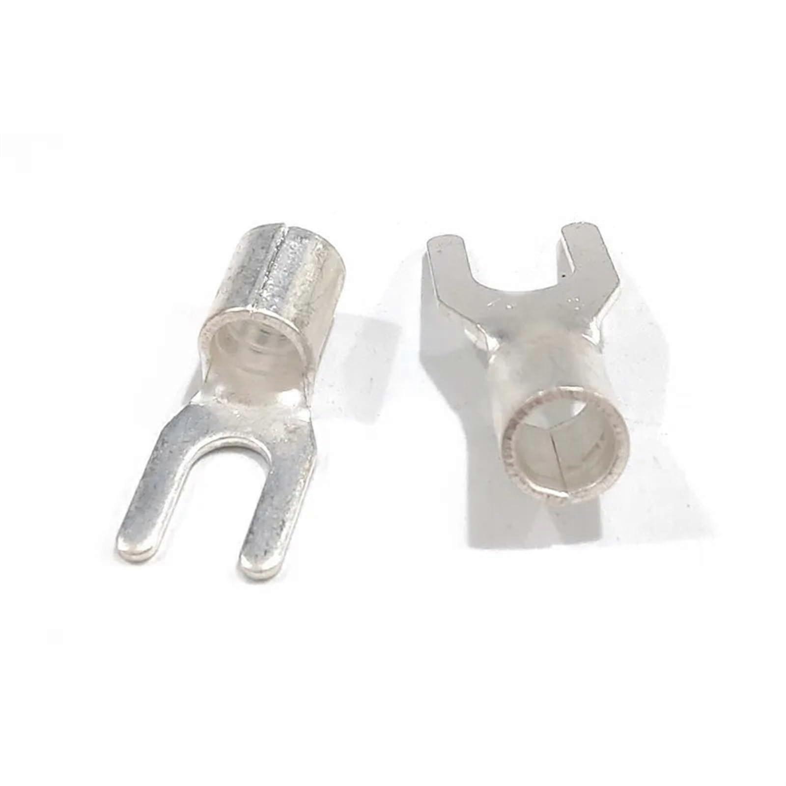 10PCS UT 10-4/5/6/8 Wire Connector Crimp Terminal Red Copper U Lug for 10-7 AWG Automotive and Household Use