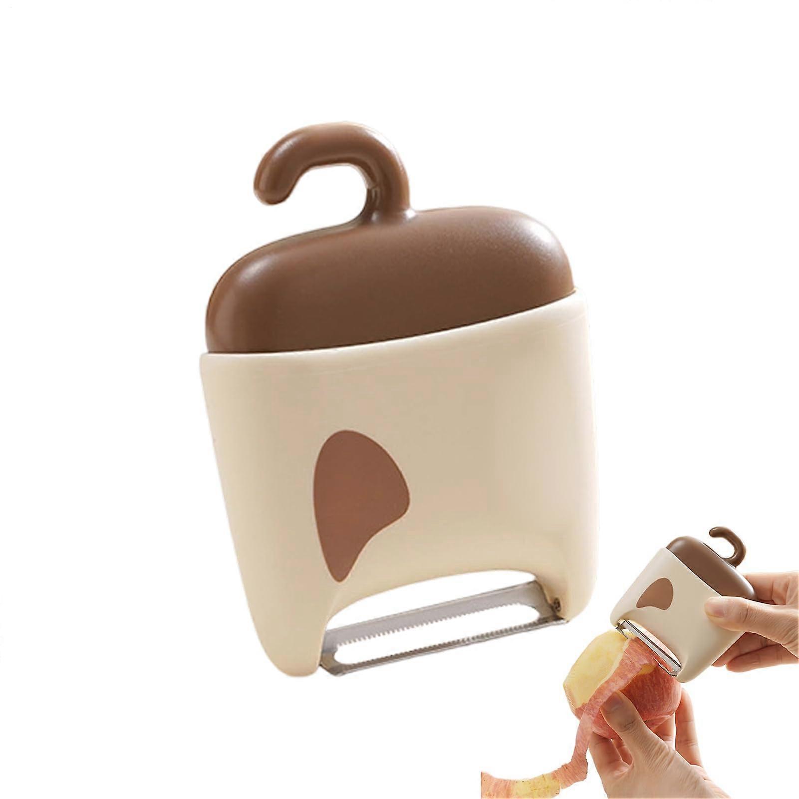 Vegetable Peeler with Builtin Brush for Fast Safe Peeling of Fruit, Cucumber, Carrot, Pear