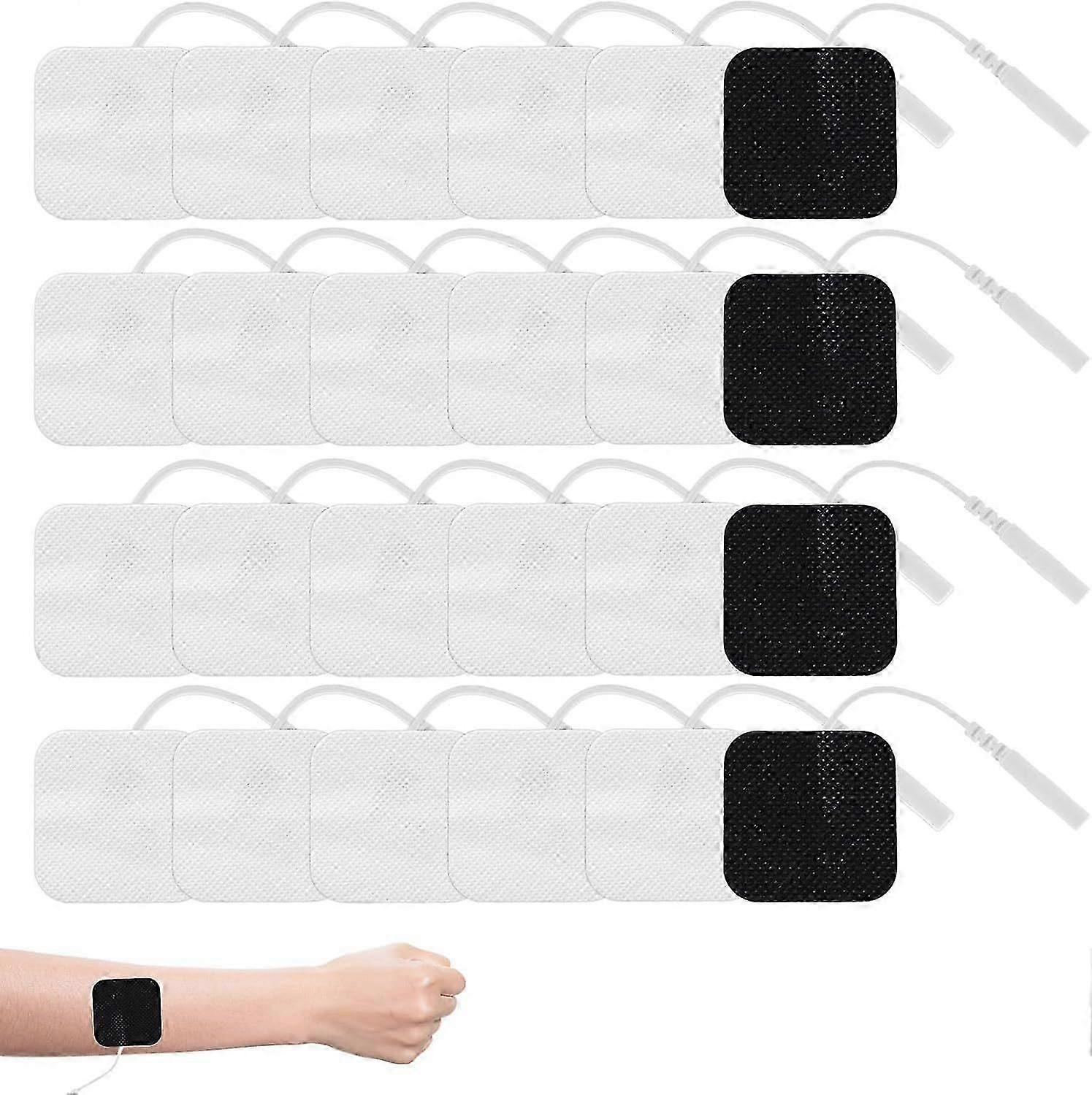 Machine Pads for TENS 24Pcs Tens Pads for Kinetik TENS Machine Pads Self-Adhesive Electrode TENS Pads Replacement Compatible with TENS (Black+White)