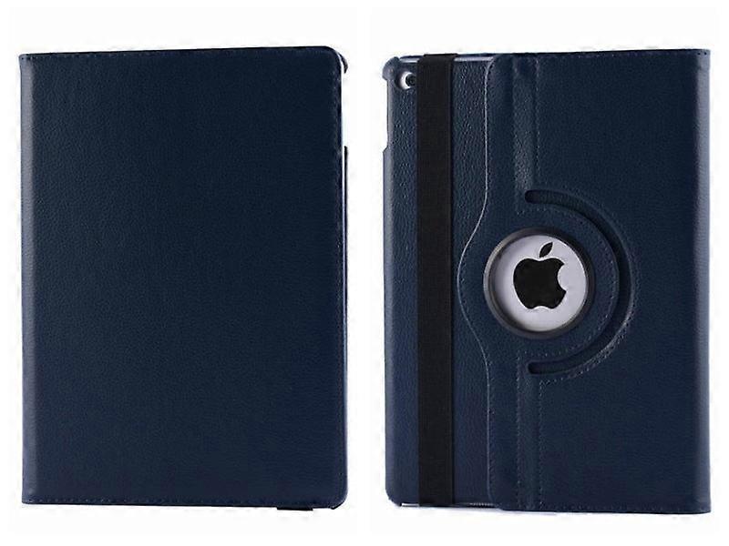 Case For Ipad 2/3/4 Dark Blue Rotating Leather Lychee Pattern Stand Batch