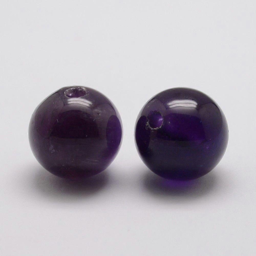 Natural Amethyst Beads Round 20mm Hole: 3~4mm