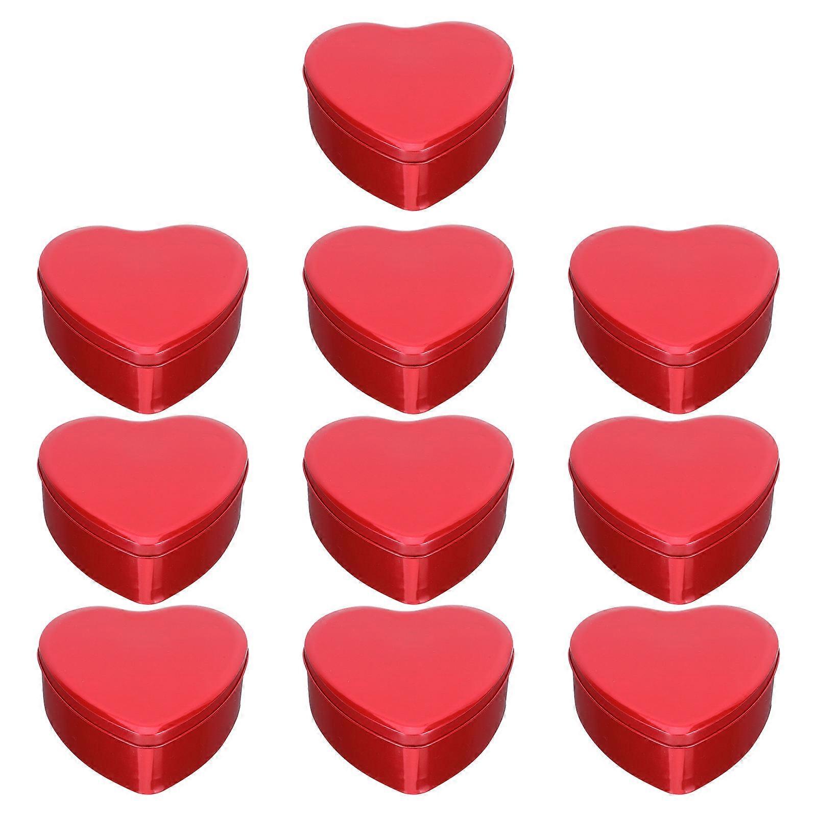 Heart Shaped Gift Box for Wrapping Use with 10Pcs Red Tinplate Boxes