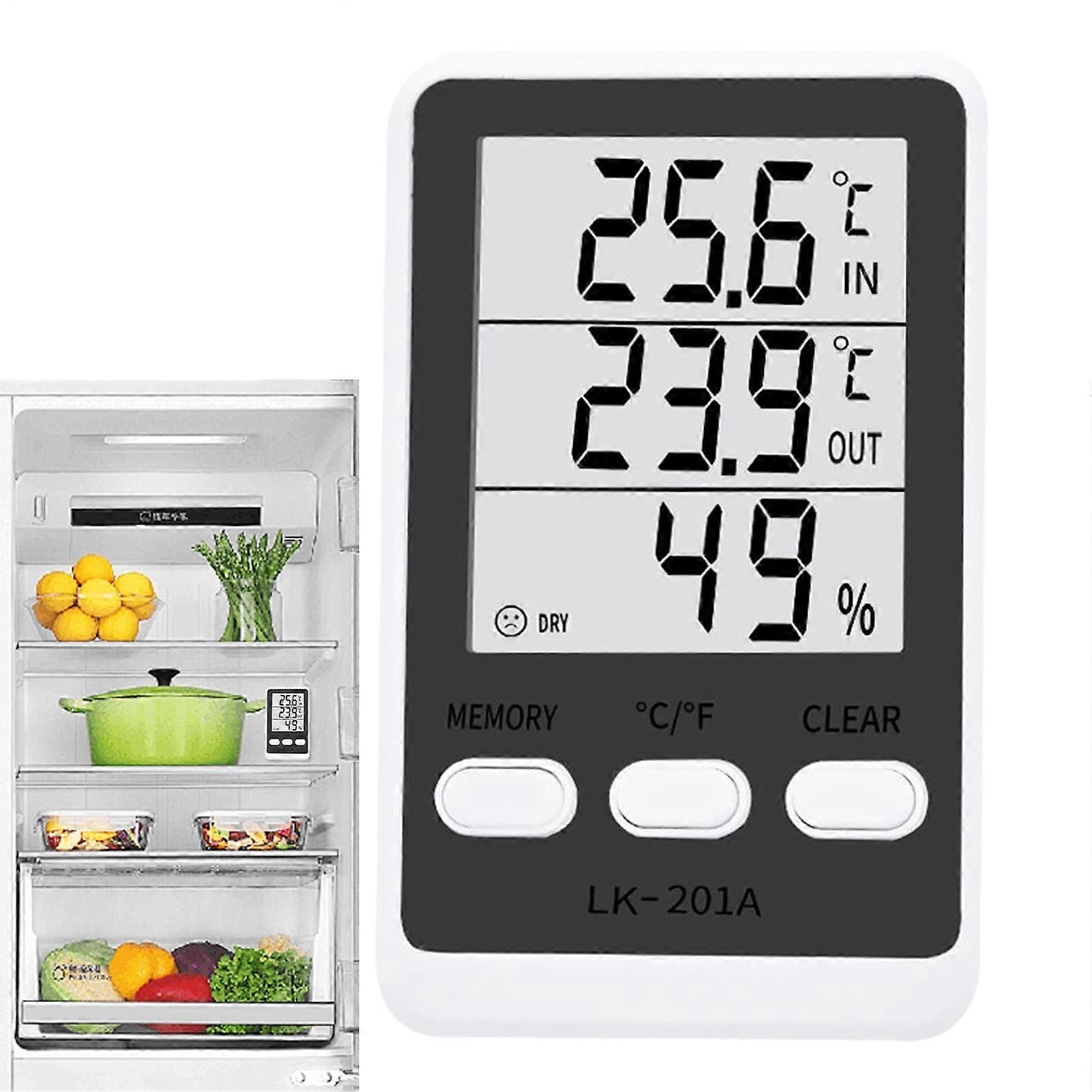 Refrigerator Thermometer with Dual Probe, Waterproof LCD Aquarium Temperature Gauge for MultiUse