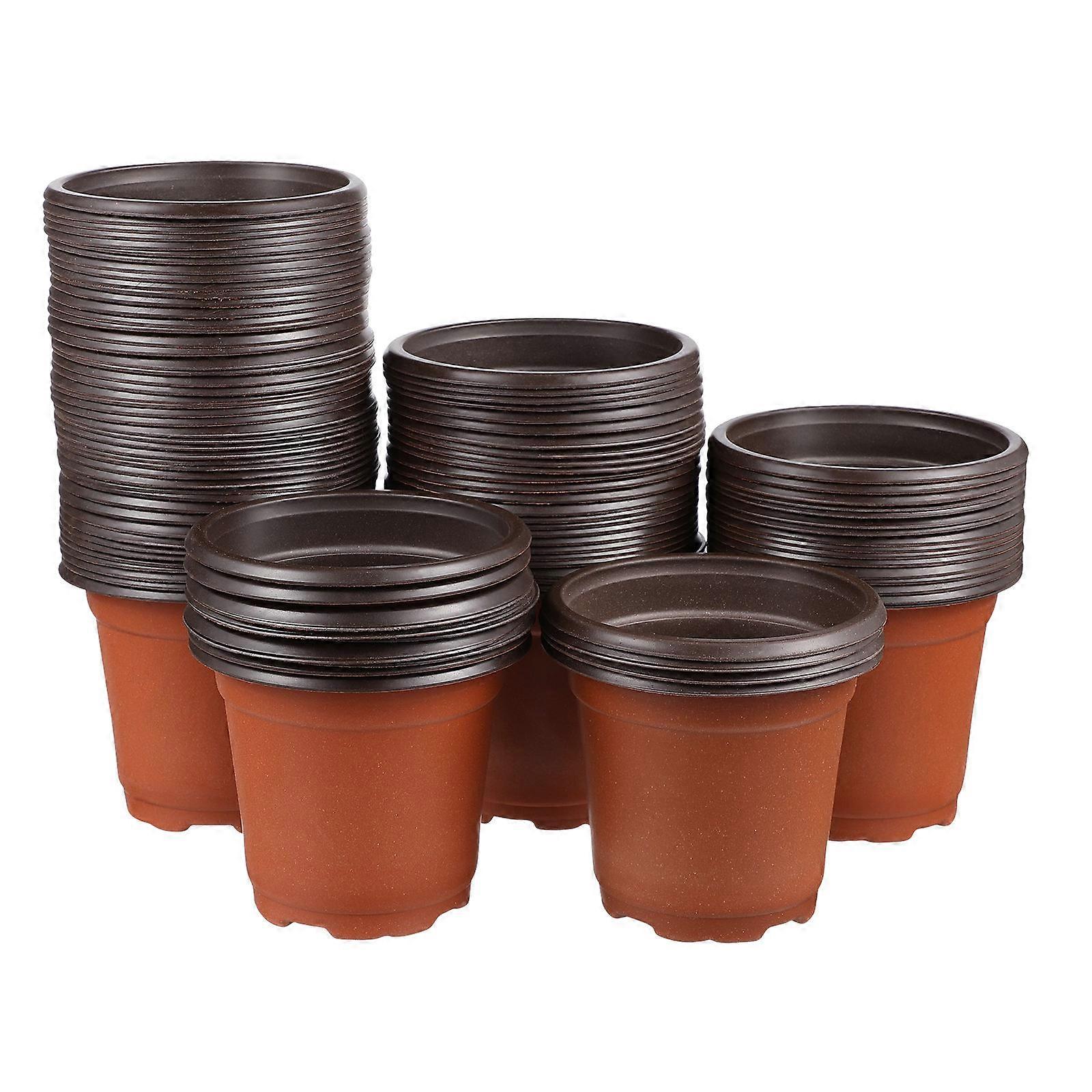 Flower Pots Plastic Planters for Plant Use 200Pcs with Drainage