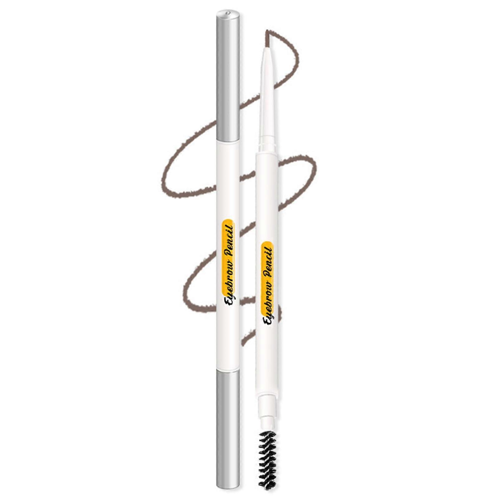 Waterproof Micro Brow Pencil with Spoolie, 1.5mm Precision Tip, Retractable Ash Brown 1pc