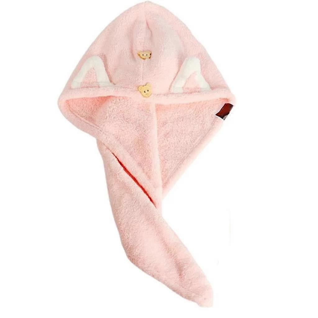 Black Microfiber Hair Towel Wrap with Button for Quick Drying and Shower Spa Use