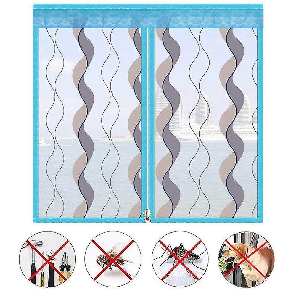 Magnetic Window Screen with Auto Closure, Washable Fly Screen Mesh for Sliding Windows, Easy NoDrill Install