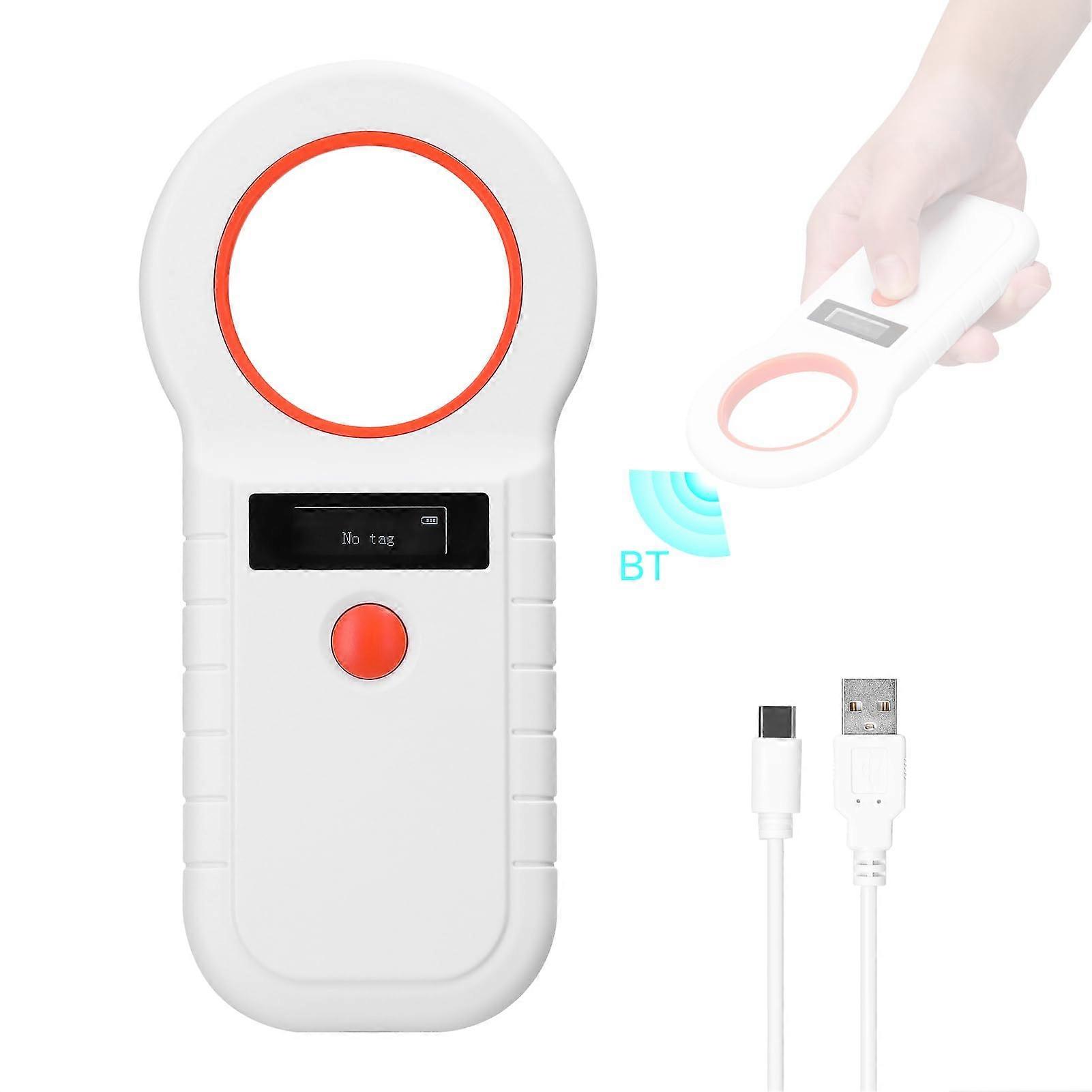 Pet Microchip Scanner Wireless RFID Animal Tag Reader with OLED Display and 128 Tags Storage