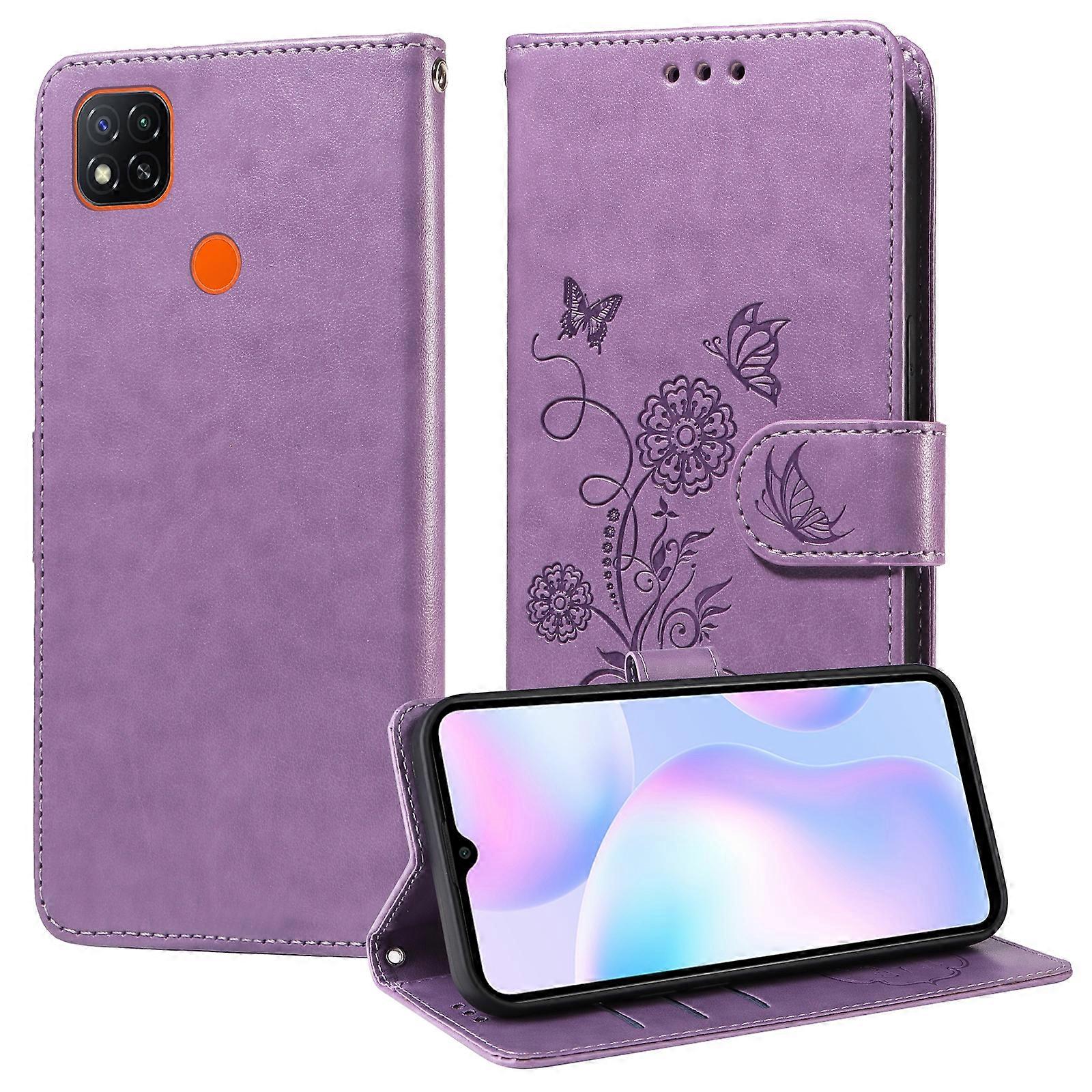 Embossed Butterfly Flowers Leather Phone Case