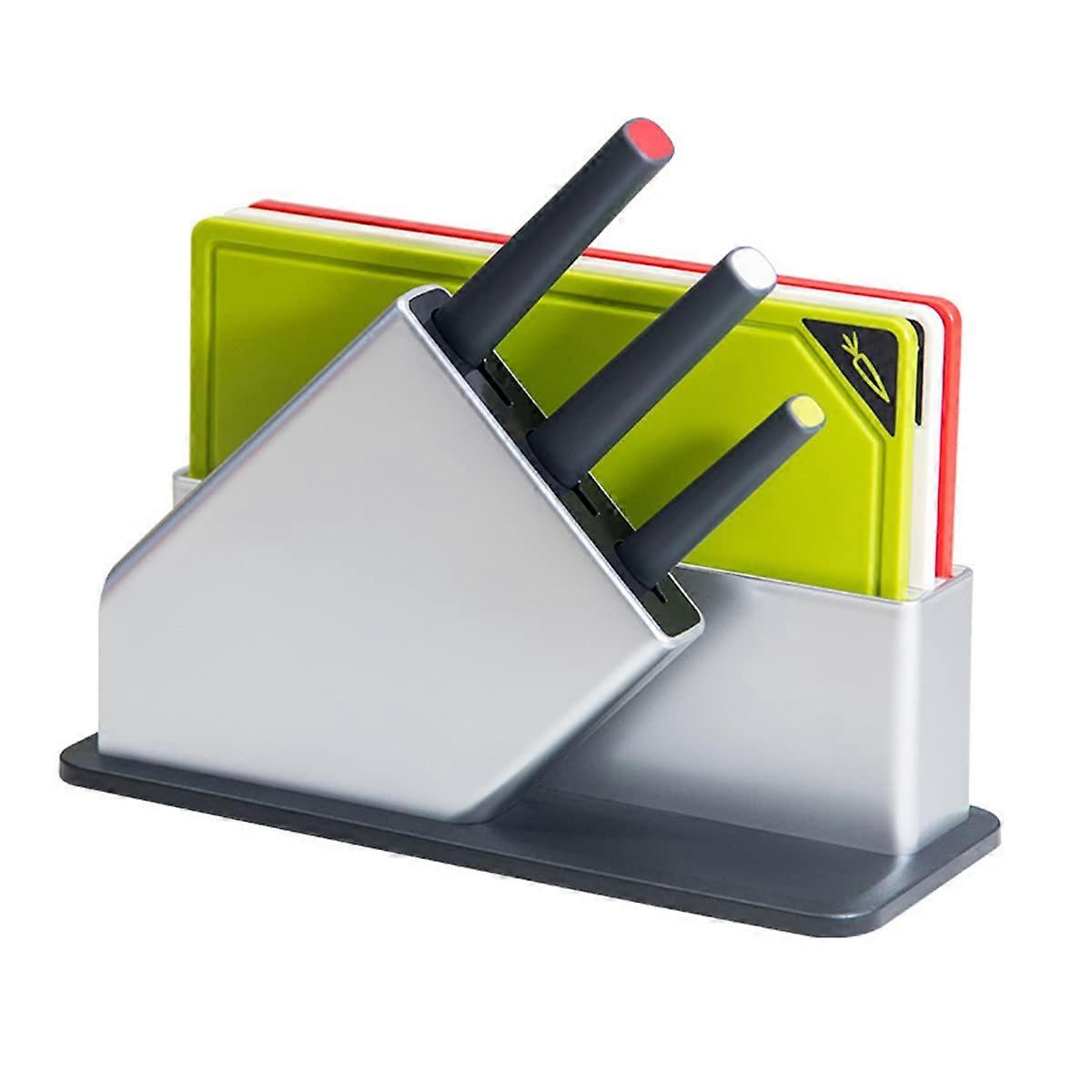 Kitchen Knife and Cutting Board Set with Holder, ColorCoded Boards, Sharp Stainless Steel Blades