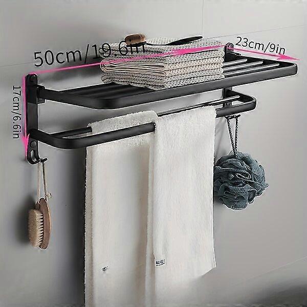 Bathroom towel rack wall mounted with shelf bathroom storage rack
