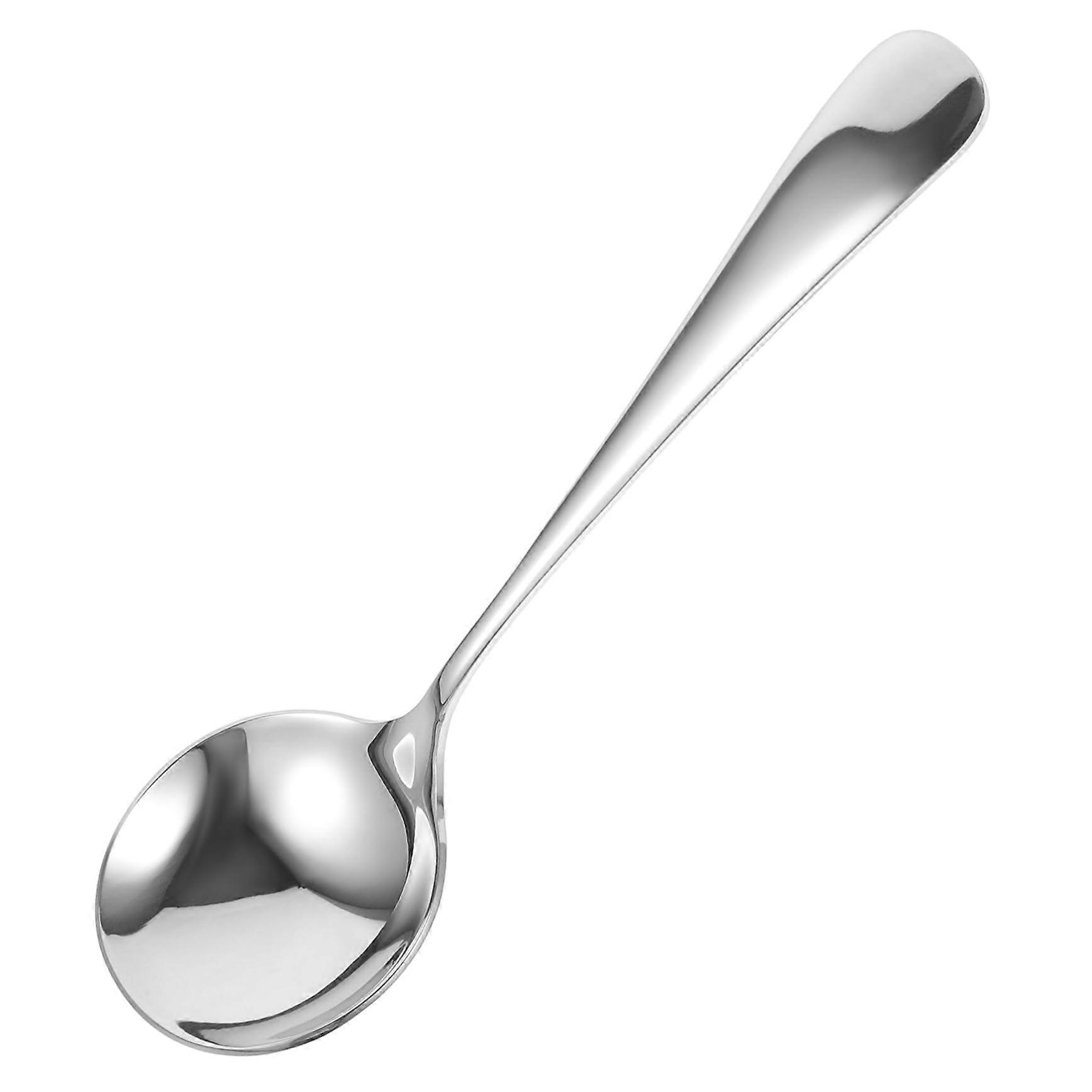 Stainless Steel Soup Spoon Easy Clean Ergonomic Grip MultiFunctional for Kitchen Dining