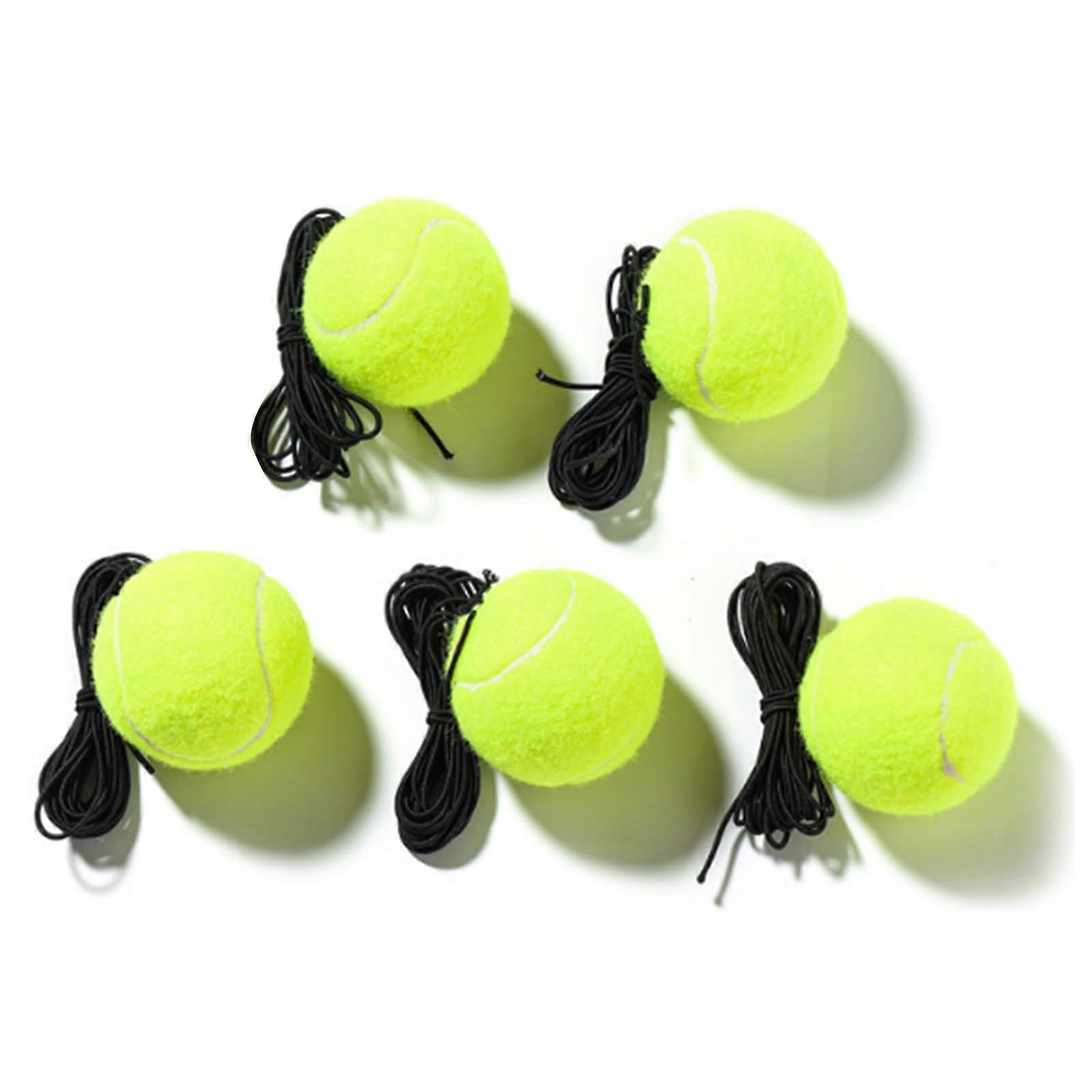 5Pcs Tennis Trainer Balls with Elastic String for Solo Practice, Indoor Outdoor Training