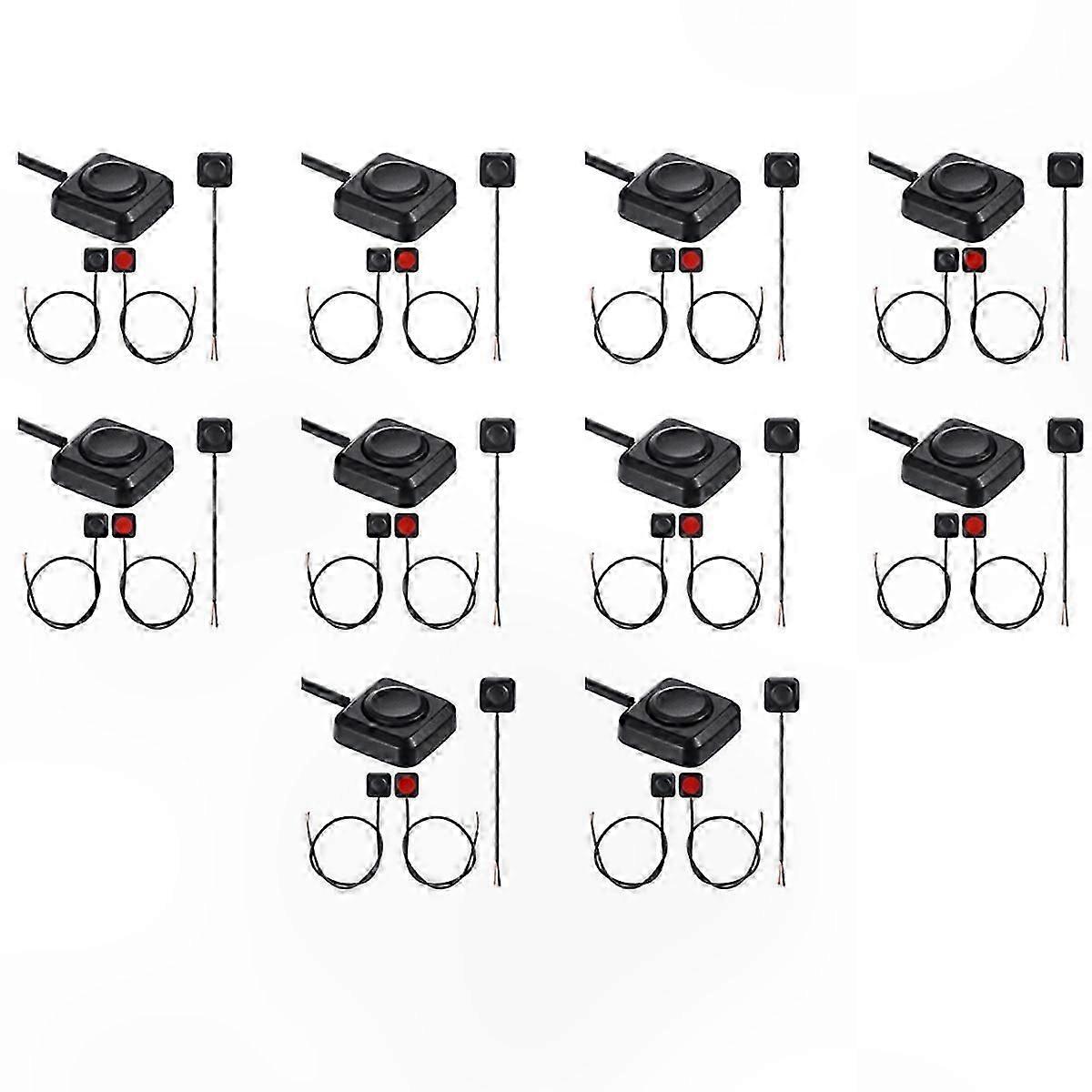 4-Pack Momentary Push Button Switch, ON/OFF Control, 12V/24V Compatible