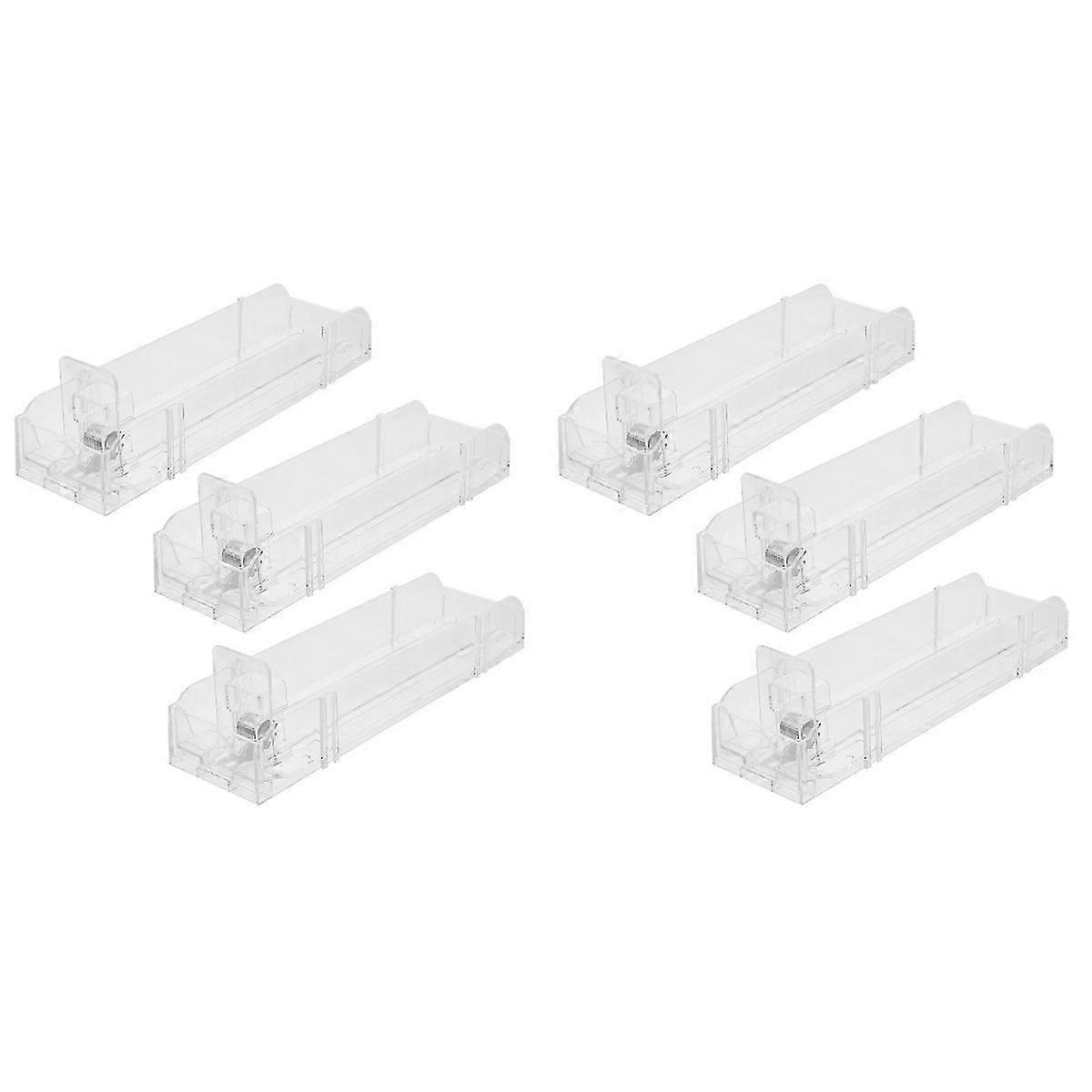 Transparent Display Rack with Auto-Push Function, Plastic, 6-Pack for Shop Display