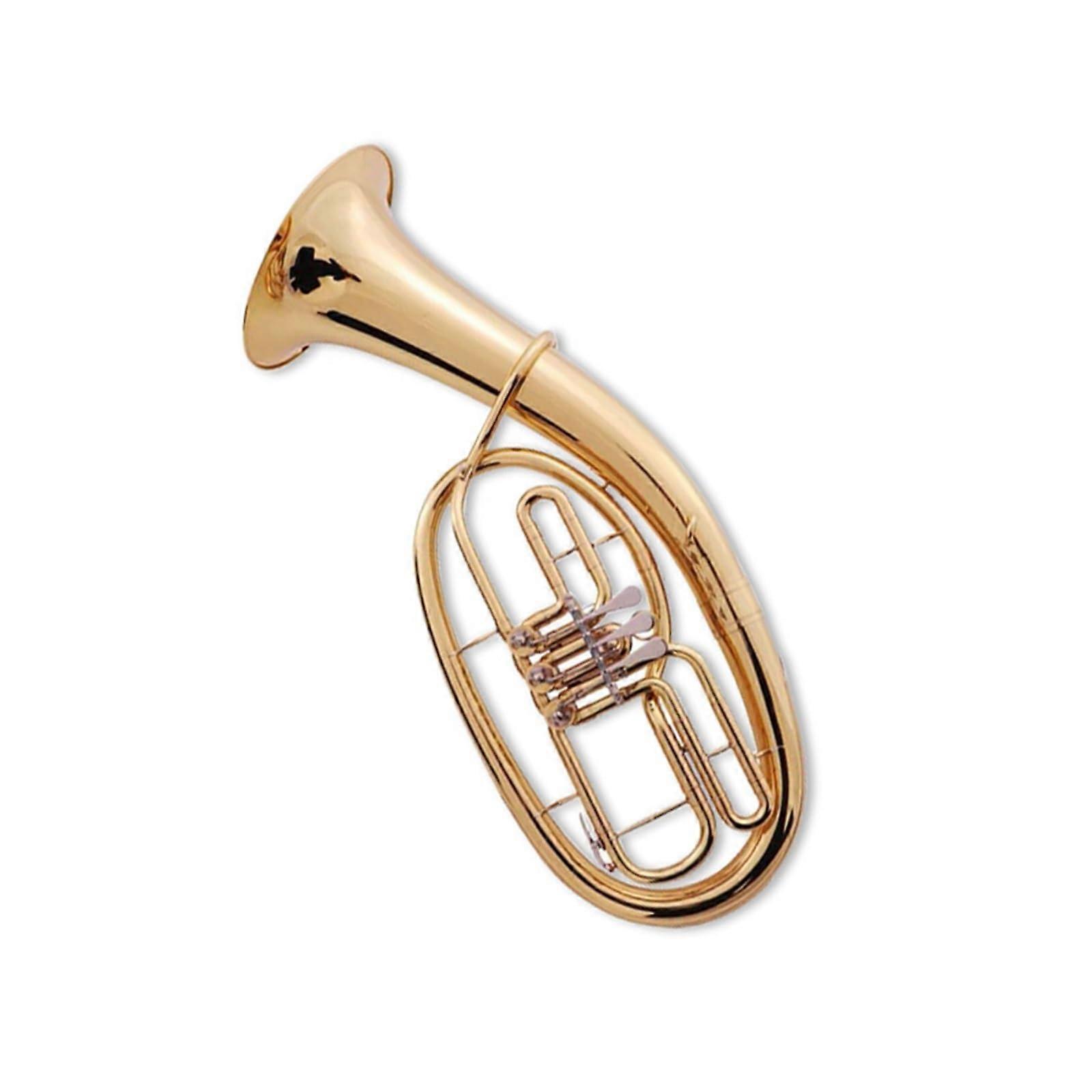 Professional Bb Euphonium Gold Lacquer Brass B Flat ReadytoPlay for Beginners with Case